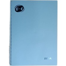 Marka U-4 A4 Pp Kp Spiralli 40 Yp Çizgili Defter-Gri