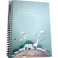 Marka Ileri Grup Save The Nature Sert Kapak 17*24 72 Yp Çizgili Defter-Yeşil