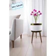 Dekoratif Saksılık | Bej, Krem, Pembe, Gri Ayaklı & Ayaksız Modeller | Kadife Kumaşlı Çiçeklik