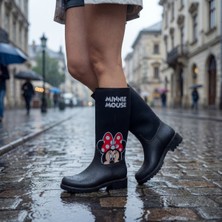 Çiğdem Mıckymouse Lastik Çizme - Siyah-Beyaz-Kırmızı - 36 - ST00616-SİYAH-BEYAZ-KIRMIZI-36