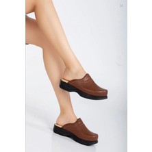 Shoemix Kadın Hakiki Deri Kahverengi Ortopedik Hemşire,doktor,veteriner,dentist,öğretmen,aşçı,gastro Sabo Terlik