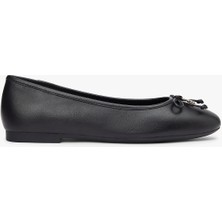 Tommy Hilfiger Hilfiger Düz Deri Kadın Siyah Babet FW0FW09006BDS