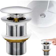 DESIPHON Lavabo Pop-Up Gider Süzgeci Paslanmaz Çelik & Pirinç Gövde, Gider Borusu Dahil Set