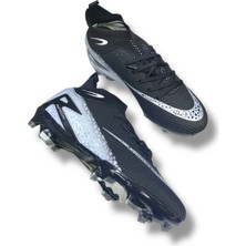 Laliga 610 Süperfly Özel Taban Çoraplı Krampon Siyah Gümüş Desenli