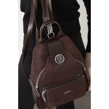 Cressberry Sırt Çantası Kahverengi Suni Deri Su Geçirmez Özellikli Şık Tasarım