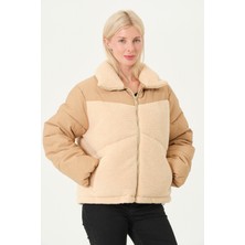 Pique BETH KADIN MONT Peluş Detaylı Çift Kumaş Kadın Mont