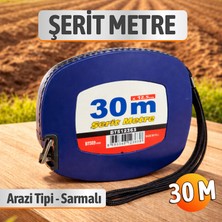 Badem10 Arazi Tipi Makaralı Sarmalı Sistem BTS12363 (30 Metre) Lacivert Şerit Metre Plastik Ince Metre