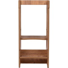 Industrial Living Montessori 2’si 1 Arada Öğrenme Kulesi ve Çocuk Masası, Ayarlanabilir, Beyaz – Ceviz Mdf, 40X90 cm