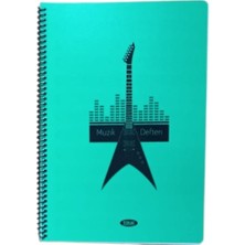 Marka Tokaç A4 Müzik Defteri Spiralli Pp Kapak 40 Yp-Yeşil Elektronik Gitar