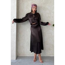 Ecenin Favorileri Kraşlı Acı Kahve Saten Etek