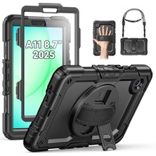 M.TK Moveteck Samsung Galaxy Tab A11 8.7 Inç 2025 Uyumlu Tablet Kılıf Tam Koruyucu Askılı Standlı Defender Zırh Tank Kapak SM-X130 X133 wifi