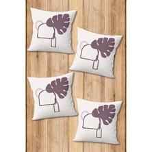 Dolce Mariee Dijital Baskılı Yumuşak Dokulu 4’lü Kırlent Kılıfı Takımı (43X43 Cm) KRL0078