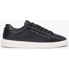 Tommy Hilfiger Icon Court Hafif Parlak Kadın Siyah Sneaker FW0FW08949BDS