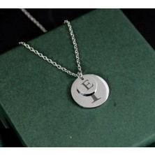 Myz Takı Halka Formlu Sallantılı Başharfli 925 Ayar Gümüş Kolye