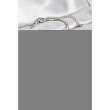 Skygo Pirinç Gümüş Renk Renkli Yıldız Charmlı Kadın Bileklik