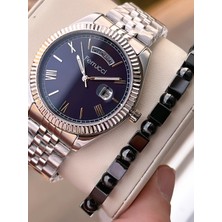 Ferucci Ferrucci Iç Fonksiyonları Aktif 30MT Suya Dayanıklı Çelik Kordon + Bileklik Hediyeli Erkek Kol Saati VS.BLKT.0771