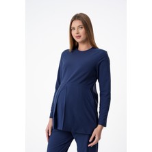 Almesta Premium Eva Hamile Cerrahi Üst Uzun Kol - Lacivert