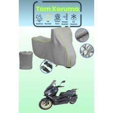 Dokaca Neo Gri Neon Fitilli Arora Max-T Uyumlu Motosiklet Brandası, Koruyucu Örtü, Motor Branda