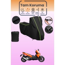 Dokaca Neo Siyah Neon Fitilli Yuki Defender Maxi Adv Uyumlu Motor Branda, Koruyucu Örtü, Motosiklet Brandası