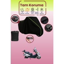 Dokaca Neo Siyah Neon Fitilli Arka Çanta Uyumlu Dorado Akida Scooter 150 Uyumlu Motosiklet Brandası