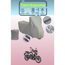 Dokaca Neo Gri Neon Fitilli Bajaj Dominar 250 D Uyumlu Motosiklet Brandası, Koruyucu Örtü, Motor Branda