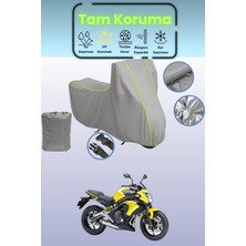 Dokaca Neo Gri Neon Fitilli Kawasaki Er-6 N Uyumlu Motosiklet Brandası, Koruyucu Örtü, Motor Branda