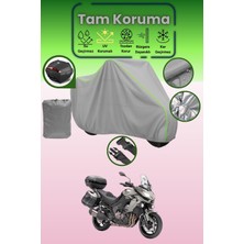 Dokaca Neo Gri Neon Fitilli Arka Çanta Uyumlu Kawasaki Klz 1000 Versys Uyumlu Motor Brandası, Koruyucu Örtü