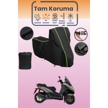 Dokaca Neo Siyah Neon Fitilli Piaggio Mp3 300 Uyumlu Motor Branda, Koruyucu Örtü, Motosiklet Brandası