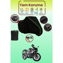 Dokaca Neo Siyah Neon Fitilli Arka Çanta Uyumlu Bajaj Pulsar Rs 200 Uyumlu Motosiklet Brandası, Koruyucu Örtü