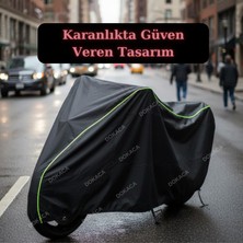 Dokaca Neo Siyah Neon Fitilli Arka Çanta Uyumlu Honda Cbr 125 R Uyumlu Motosiklet Brandası, Koruyucu Örtü