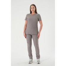 Almesta Premium ASEL798-PERLA926A Kadın Cerrahi Takım - Gri