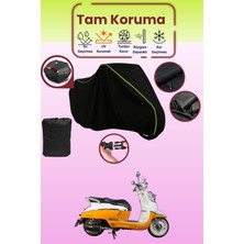 Dokaca Neo Siyah Neon Fitilli Arka Çanta Uyumlu Peugeot Django 125 Uyumlu Motosiklet Brandası, Koruyucu Örtü