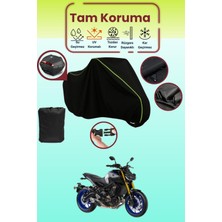 Dokaca Neo Siyah Neon Fitilli Arka Çanta Uyumlu Yamaha Mt-09 Sp Uyumlu Motosiklet Brandası, Koruyucu Örtü