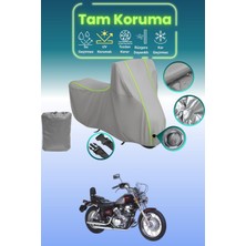 Dokaca Neo Gri Neon Fitilli Kilit Uyumlu Bisan Roadstar 250 Uyumlu Motor Brandası, Koruyucu Örtü