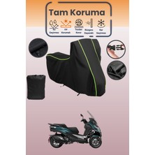 Dokaca Neo Siyah Neon Fitilli Piaggio Mp3 530 Uyumlu Motor Branda, Koruyucu Örtü, Motosiklet Brandası
