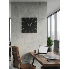 Nuvori Modern Tasarım Metal Duvar Saati -Mat Siyah Sessiz Mekanizma -Quartz 40 cm