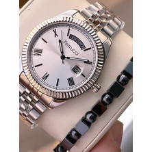 Ferucci Ferrucci Iç Fonksiyonları Aktif 30MT Suya Dayanıklı Çelik Kordon + Bileklik Hediyeli Erkek Kol Saati VS.BLKT.0774