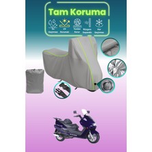 Dokaca Neo Gri Neon Fitilli Kilit Uyumlu Bisan Santana 150 Uyumlu Motor Brandası, Koruyucu Örtü