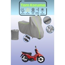 Dokaca Neo Gri Neon Fitilli Kuba Ege 100 Uyumlu Motosiklet Brandası, Koruyucu Örtü, Motor Branda