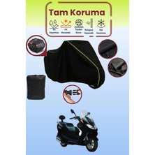 Dokaca Neo Siyah Neon Fitilli Arka Çanta Uyumlu Mondial 150 Zat Uyumlu Motosiklet Brandası, Koruyucu Örtü