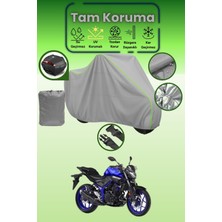 Dokaca Neo Gri Neon Fitilli Arka Çanta Uyumlu Yamaha Mt-25 Uyumlu Motor Brandası, Koruyucu Örtü