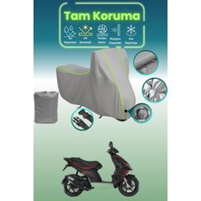 Dokaca Neo Gri Neon Fitilli Kilit Uyumlu Piaggio Nrg Power 50 Uyumlu Motor Brandası, Koruyucu Örtü