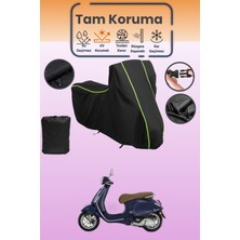 Dokaca Neo Siyah Neon Fitilli Vespa Primavera 150 Uyumlu Motor Branda, Koruyucu Örtü, Motosiklet Brandası