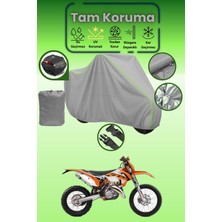 Dokaca Neo Gri Neon Fitilli Arka Çanta Uyumlu Ktm 125 Exc Uyumlu Motor Brandası, Koruyucu Örtü
