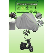 Dokaca Neo Gri Neon Fitilli Arka Çanta Uyumlu Vespa Sprint S 150 Uyumlu Motor Brandası, Koruyucu Örtü