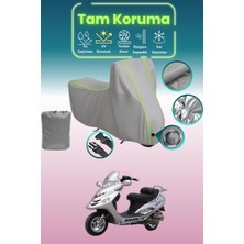 Dokaca Neo Gri Neon Fitilli Kilit Uyumlu Bisan Pasific 125 Uyumlu Motor Brandası, Koruyucu Örtü