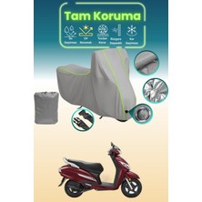 Dokaca Neo Gri Neon Fitilli Kilit Uyumlu Honda Activa 125 Uyumlu Motor Brandası, Koruyucu Örtü
