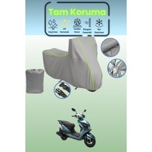 Dokaca Neo Gri Neon Fitilli Kuba Space 50 Pro Uyumlu Motosiklet Brandası, Koruyucu Örtü, Motor Branda