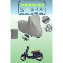 Dokaca Neo Gri Neon Fitilli Vespa Primavera 150 Uyumlu Motosiklet Brandası, Koruyucu Örtü, Motor Branda