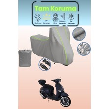 Dokaca Neo Gri Neon Fitilli Arora Cappucino 125 Uyumlu Motosiklet Brandası, Koruyucu Örtü, Motor Branda